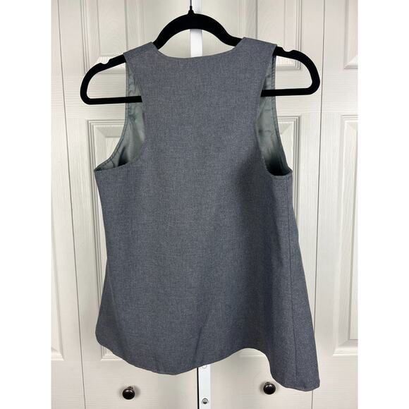 Handmade Gray Silver XS X-Small minimalist preppy career reversible vest - Picture 5 of 7